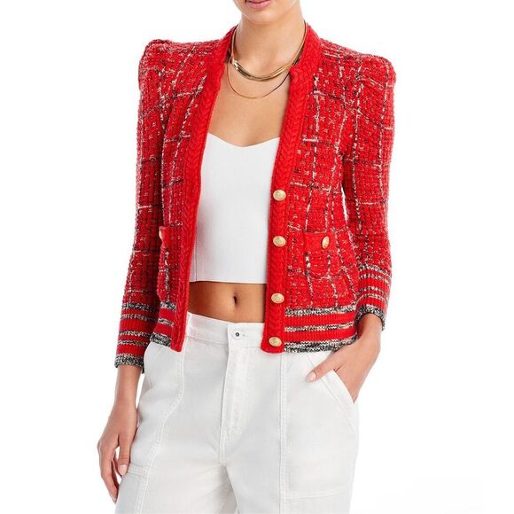 New NWT Jenni Cardigan in Red Multi L'AGENCE Retails $675 Sl - Picture 2 of 9